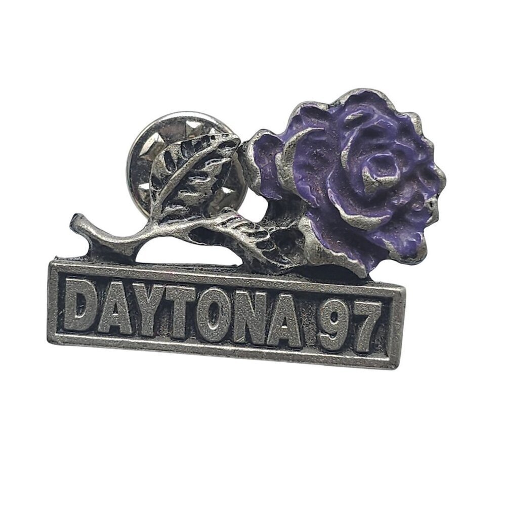 Daytona 1997 Purple Rose Lady Biker Lapel Pin